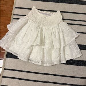 Shein White Floral Skirt